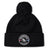 Stay warm in the EMB Canterbury Mudsock Rugby Pom Pom Beanie—a fleece-lined black knit beanie with a classic rugby bobble hat style and front “Mudsock Youth Rugby” patch.