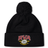 The RVA T.R.C. Pom Pom Beanie by Canterbury from EMB Canterbury is a black knit beanie inspired by the classic Canterbury bobble hat, topped with a pom-pom and featuring an embroidered patch on the front cuff that reads “RVA T.R.C. Richmond, VA.”.
