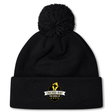 Stay warm in style with the Chicago Riot Pom Pom Beanie by EMB Canterbury, featuring a fleece lining and a gold and white "Chicago Riot Rugby Football Club" logo embroidered on the front. Perfect for sporty winter outfits.