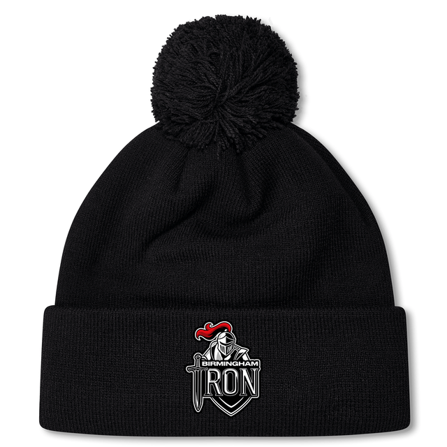 Stay warm in style with the EMB Canterbury Birmingham Iron Women's Football Pom Pom Beanie by Canterbury, featuring a cozy fleece lining and team logo patch on front.