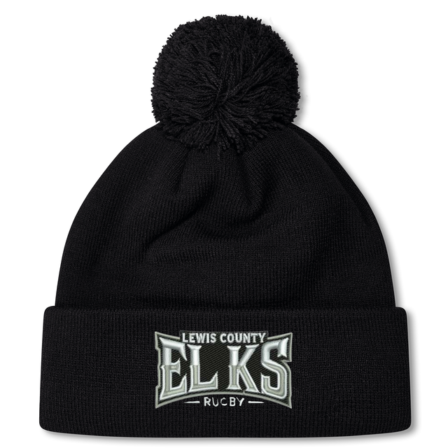 Stay warm while showcasing your team pride with the Lewis County Elks Pom Pom Beanie by Canterbury. Crafted by EMB Canterbury in a classic black knit and featuring a playful pom-pom, this cozy hat displays the embroidered “Lewis County Elks Rugby” logo on the front cuff. Inspired by the timeless Canterbury bobble hat style, it’s the perfect accessory for chilly days and loyal fans alike.