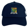 Navy flexfit Takoma Touch Rugby Flexfit Drill Cap featuring a shield crest with a green rooster knight and the text “Takoma TRFC.”