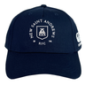 The New Saint Andrews College Flexfit Drill Cap by EMB Canterbury is a navy blue cap featuring “New Saint Andrews RFC 1994” and a logo printed in white on the front, an embroidered Canterbury logo on the left side, and a comfortable flex fit design.