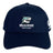 The NC Rugby Academy - Megalodons Flexfit Drill Cap by EMB Canterbury is a navy blue cap with an embroidered shark logo, "Megalodons NC Rugby Academy" text on the front, and a white "CCC" Canterbury logo on the side.