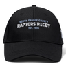 South Orange County Raptors Flexfit Drill Cap by Canterbury from EMB Canterbury, featuring “South Orange County Raptors Rugby Est. 2005” embroidered in white and gray on the front.