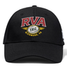The RVA T.R.C. Flexfit Drill Cap by Canterbury from EMB Canterbury features a classic black design with an embroidered “RVA” logo in bold red letters, a rugby ball graphic, and “Richmond, VA” stitched beneath—an ideal choice for any fan seeking an authentic Canterbury cap style.