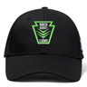 Black Rock Rugby Flexfit Drill Cap by Canterbury featuring a green and white “Rock Rugby Lions” shield logo on the front.