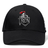 The Birmingham Iron Women's Football Flexfit Drill Cap by EMB Canterbury features the team's embroidered armored knight logo with sword and red plume on the front.