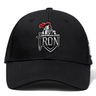 The Birmingham Iron Women's Football Flexfit Drill Cap by EMB Canterbury features the team's embroidered armored knight logo with sword and red plume on the front.