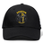 The Spartan Youth Rugby Flexfit Drill Cap by EMB Canterbury features a black design with a "Spartan Youth Rugby" logo and stylized black and yellow Spartan helmet, offering classic Canterbury comfort and style.