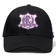 Black Western Carolina University Flexfit Drill Cap by Canterbury featuring an embroidered purple and white Western Carolina Rugby shield logo on the front.