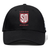 Black Legion Academy Flexfit Drill Cap by Canterbury featuring a white and red crest logo that reads “LEGION SD ACADEMY.”