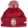 A British & Irish Lions 2025 Pom-Pom Beanie by Canterbury, featuring a red dahlia knit with a multicolored crest and the text "Since 1888.