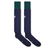These British & Irish Lions 25 Match Socks by Canterbury are a stylish pair of long navy blue and dark green socks, adorned with a small white logo on the side. They are perfect for adding flair to your British & Irish Lions gear.