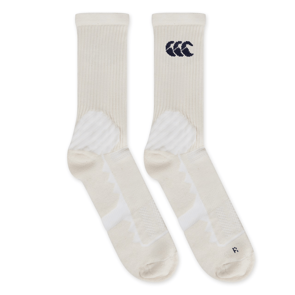 The British & Irish Lions 25 Crew Training Socks by Canterbury feature a white design with a black logo near the top, inspired by the spirit of the British & Irish Lions.