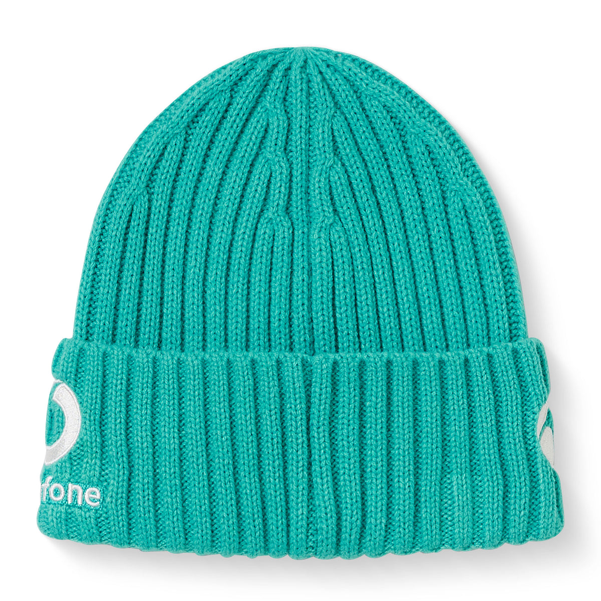 A teal ribbed knit “Ireland 26 Beanie” by Canterbury with a folded brim, featuring a white circular logo and partial text embroidered on the side.
