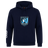 The Minneapolis Mayhem Rugby Club Hoodie by Canterbury, from WRS Canterbury, features a navy blue design with the “Minneapolis Mayhem Rugby” logo on the chest and a white accent on the left sleeve—ideal as a custom rugby club hoodie to show your team pride.