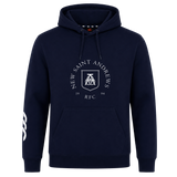 Show your team pride with the New Saint Andrews College Club Hoodie by Canterbury. This navy blue hoodie from WRS Canterbury features a front pocket, the “New Saint Andrews RFC 1994” text and crest printed on the chest, plus a distinctive white design on the right sleeve—making it the perfect rugby club hoodie for any supporter.