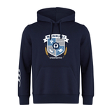 The Milwaukee Barbarians Rugby Club Hoodie by WRS Canterbury features a front crest, “Milwaukee Barbarians” text, white sleeve graphic, and drawstrings—ideal for rugby fans and players.