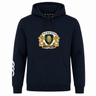 The Old Man Rivah Rugby Club Hoodie by WRS Canterbury is a navy hoodie with a lion crest and "Old Man Rivah" on the chest, plus a custom white design on the right sleeve.