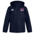 Stay dry in changing weather with the Nebraska Rugby Referee Society Club Vaposhield Full Zip Rain Jacket by EMB Canterbury, featuring a Canterbury logo on the right chest and a Nebraska football patch on the left.