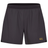The Everest Woven Shorts by Canterbury are black rugby shorts featuring an elastic waistband and a gold Canterbury logo on the lower left leg.