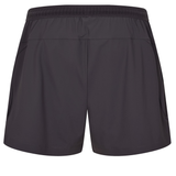 A pair of black Everest Woven Shorts by Canterbury, shown from the back, features an elastic waistband and two side pockets—ideal for training or casual wear.