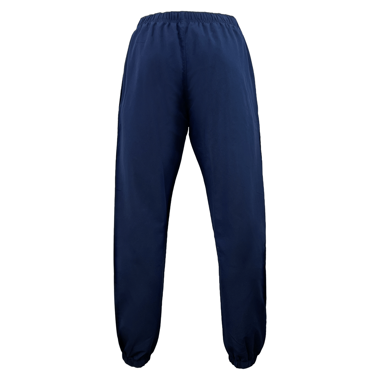A pair of Canterbury CCC Uglies Tapered Cuff Stadium Pants in Peacoat, designed with an elastic waistband and tapered elastic cuffs at the ankles for unmatched comfort, displayed against a white background.
