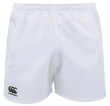 The Canterbury Advantage Short 3-Pack Bundle by Bundle Canterbury includes white sports shorts with a left leg logo, ideal for rugby or any athletic activity.