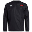 The Angry Newts Club Vaposhield Contact Top by EMB Canterbury is a black, long-sleeve, water-repellent rugby training top with the Canterbury logo on the right chest and a red stylized animal head on the left.