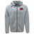The Angry Newts Tempo Vapodri Full-Zip Hoodie by EMB Canterbury features a red dinosaur head logo on the left chest, black Canterbury logo on the right, moisture-wicking fabric, drawstring hood, and front pockets.