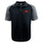 The Angry Newts Elite Polo by EMB Canterbury features a black and gray design, red snake logo on the left chest, white branding on the right shoulder, and breathable Vapodri fabric for moisture-wicking comfort.