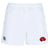 The Angry Newts Professional Polyester Rugby Short by EMB Canterbury features an elastic waistband, the Canterbury logo on one leg, and a red snake head mascot on the other.