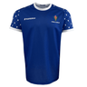 The Samoa 15s 24/25 Home Premium Replica Jersey by Samurai features a blue design with white trim, "Manu Samoa" text and logo on the chest, and the "Samurai" brand. This jersey exudes athletic elegance and national pride.