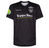 Leicester Tigers Change Jersey 23/24 by Samurai featuring Topps Tiles and other sponsor logos, with a subtle tiger face design in the fabric.