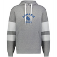 The WRS Augusta Nations of Rugby Romania Jackson Way Hoodie is grey with white drawstrings, white sleeve stripes, and "ROMANIA RUGBY" plus a blue leaf emblem on the chest.