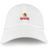 The Raleigh Venom Adult Low-Profile Cotton Twill Dad Cap by EMB S&S Activewear features an embroidered logo with a snake around a brown rugby ball and bold red text.