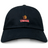 The Raleigh Venom Adult Low-Profile Cotton Twill Dad Cap by EMB Alpha Broder features a black design with the "Raleigh Rugby Venom" logo, including a red and yellow snake and embroidered team branding.