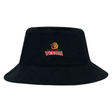The Raleigh Venom Crusher Bucket Cap by EMB S&S Activewear is a black cotton twill bucket hat with the Harlem Rugby Venom logo embroidered on the front, combining classic style with sun protection.