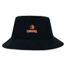 The Raleigh Venom Crusher Bucket Cap by EMB S&S Activewear is a black cotton twill bucket hat with the Harlem Rugby Venom logo embroidered on the front, combining classic style with sun protection.
