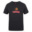 The Raleigh Venom Club Plain Tee by WRS Canterbury features a coiled red snake, rugby ball, and bold "Raleigh Rugby Venom" text in red and yellow. Made from a premium cotton-heavy blend, it's ideal for fans seeking stylish wardrobe customization.