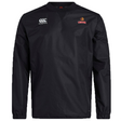 The Raleigh Venom Club Vaposhield Contact Top by EMB Canterbury is a black long-sleeve pullover featuring the "Canterbury" and "Vietnam" logos, designed with Vaposhield technology for optimal performance, making it perfect for any Rugby Club enthusiast.