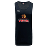 Stay cool and dry in the Raleigh Venom Tempo Vapodri Singlet by WRS Canterbury. Featuring a snake coiled around a rugby ball, this black tank showcases the "Raleigh Rugby Venom" logo. Crafted from recycled polyester with VapoDri technology, it ensures ultimate comfort.