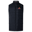 The Raleigh Venom Women's Elite Microlite Gilet by EMB Canterbury is a black quilted, sleeveless vest with insulated baffles and a zipper, featuring the "VENOM" logo on the left shoulder. Designed for warmth, it uses Thermoreg fleece for comfort in cooler weather.