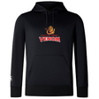 This lightweight black hoodie by WRS Canterbury showcases the "Raleigh Venom Club" logo with a cowboy hat graphic, features a front kangaroo pocket, and displays the Canterbury logo on the left sleeve.