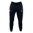 The Raleigh Venom Leisure Sweatpant by EMB Canterbury features black design with two embroidered logos on the front, made from organic cotton and recycled polyester fleece, complete with a drawstring waistband and tapered legs.
