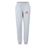 The Raleigh Venom Women's Leisure Sweatpant by EMB Canterbury features a drawstring waist and cotton blend fleece, with a small intricate design on the right thigh and a large colorful Canterbury logo on the left.