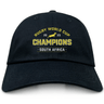 Rugby world cup champions South Africa dad hat made with cotton twill material. 
Replacement: South Africa RWC 23 Champions Cotton Twill Dad Cap by EMB Alpha Broder.