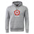 The Roses Rugby Club Hoodie by WRS Canterbury features a gray color with a red and white rose emblem, "ROSES RUGBY" text, sweatshirt fleece material, front pocket, drawstring hood, and subtle branding—ideal for players and fans alike.