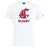 The WRS Canterbury Washington State University Club Plain Tee features a white cotton blend with a maroon cougar head logo above bold, all-caps "RUGBY.